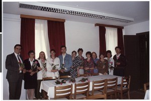 Group photograph of Mihael Kuzmič with students of the course