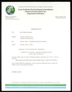 Carter, memo, 2006, to Goodson