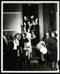 COGIC women boarding a train