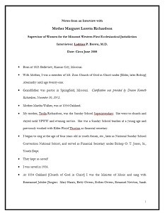 Interview of Margaret L. Richardson, 2012