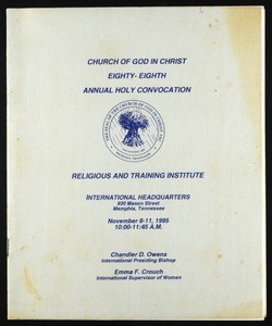 Annual Holy Convocation, COGIC (88th: 1995), religious education and training institute program