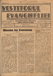 The herald of Gospel, 1947, vol, 3, no. 4 = Vestitorul Evangheliei, 1947, anul III, nr 4