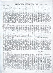 Servant of the Church, Romans 16:1, Circular letter for May 1983