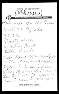 Annual women's international convention/crusade, COGIC (54th: 2004), minutes