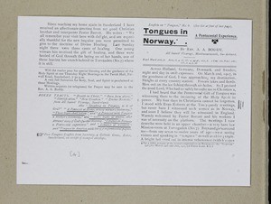 Tongues in Norway, 1907