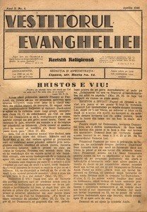 The herald of Gospel, 1946, vol, 2, no. 4 = Vestitorul Evangheliei, 1946, anul II, nr 4