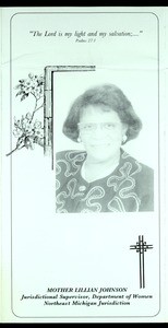 Benefit dinner program, Lillian Johnson, Dearborn, Michigan, 1996