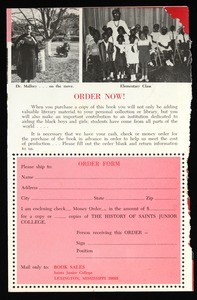 History of Saints Junior College, flier
