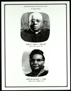 Saintsville Sanctuary COGIC in loving memory: Bishop & Mother Haynes, after 1978