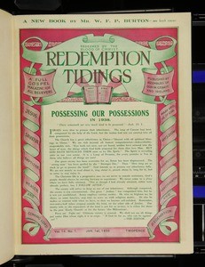 Redemption tidings, vol. 14, nos. 1-26, 1 Jan. - 16 Dec. 1938