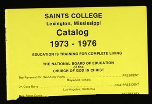 Saints College catalog, 1973-1976