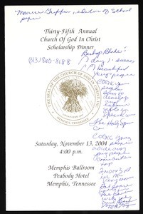 Annual COGIC scholarship dinner (35th: 2004), program
