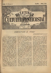 Buletinul Cultului Penticostal - Biserica lui Dumnezeu Apostolica