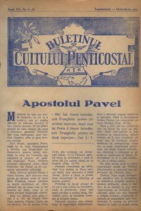 Buletinul Cultului Penticostal - Biserica lui Dumnezeu Apostolica