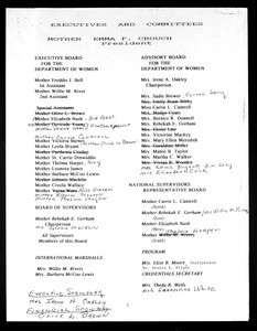 COGIC Department of Women executives and committees, ca.1994-1997