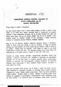 Christ's Pentecostal Church Ljubljana, Bulletin, January, 1993