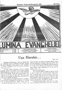 Light of the Gospel, 1945, vol, 1, no. 9-10 = Lumina Evangheliei, 1945, anul I, nr 9-10