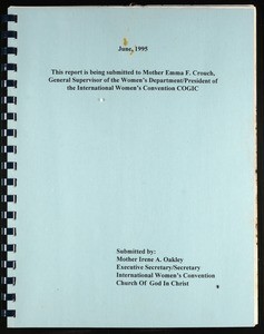 Women's International Convention, COGIC, 1995-1996, reports