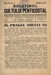 Buletinul Cultului Penticostal - Biserica lui Dumnezeu Apostolica