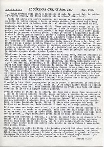 Servant of the Church, Romans 16:1, Circular letter for May 1985