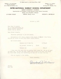 Letter, 1956 Oct. 4, to Rose Lockett