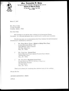 White, letter, 1997, to Edge