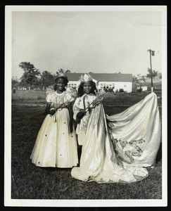 Children dressed in fanciful costumes, for May Day?