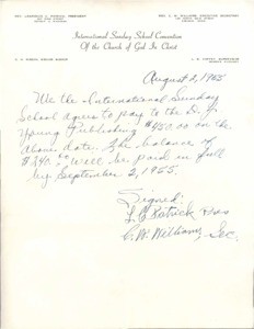 Letter, 1955 Aug. 2, to D.J. Young Publishing Company