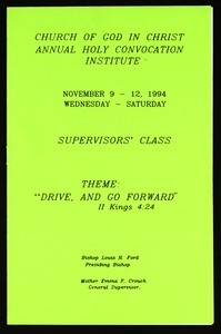 Annual Holy convocation of the Church of God in Christ (87th: 1994), institute supervisors' class program
