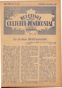 Buletinul Cultului Penticostal - Biserica lui Dumnezeu Apostolica