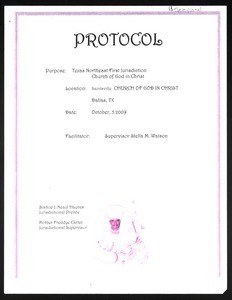 Protocol training syllabus, 2009