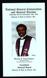 Candidate J. Neaul Haynes in COGIC election, 1984
