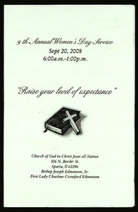 9th annual women's day service program, Illinois, 2008