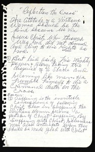 "Reflection, the cross", notes for a sermon