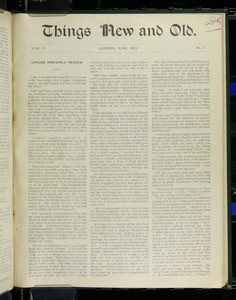Things new and old, vol. 3, nos. 1-6, Apr. 1923 - Feb. 1924 (lacks no. 1, Apr. 1923)