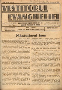 The herald of Gospel, 1946, vol, 3, no. 11-12 = Vestitorul Evangheliei, 1946, anul III, nr 11-12