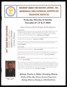 Annual Holy Convocation, COGIC (104th: 2011), educational institute training manual