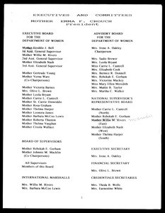COGIC executive and committee membership list