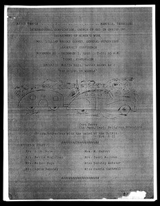 International Convocation, Department of Women's Work, COGIC. Leadership conference program, Memphis, 1955