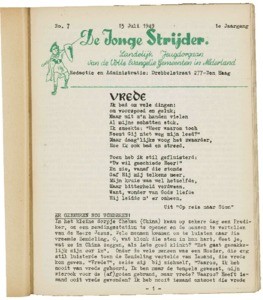 De jonge strijder : Pinkstermaandblad voor jeugdwerk en zondagsschool, vol. 01, nr. 07 (1949 juli)