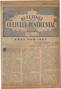 Buletinul Cultului Penticostal - Biserica lui Dumnezeu Apostolica