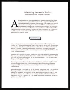 Ministering across the borders