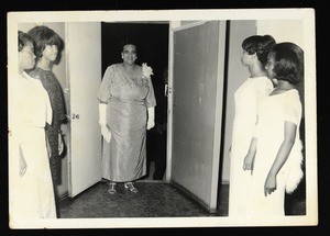 Dr. Mallory and unidentified group of students and teachers