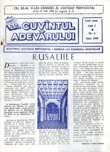 Buletinul Cultului Penticostal - Biserica lui Dumnezeu Apostolica