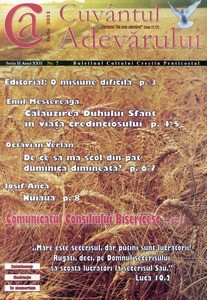 Buletinul Cultului Penticostal - Biserica lui Dumnezeu Apostolica