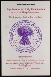 77th Annual Holy Convocation of the Church of God in Christ, Service of Communion