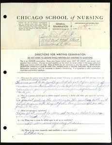 Chicago School of Nursing general examination