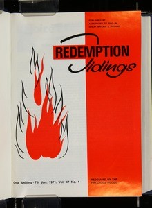 Redemption tidings, vol. 47, nos. 1-46, 7 Jan. - 30 Dec. 1971