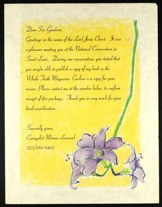 Leonard, letter, 2010?, to Goodson