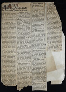 "Throngs line parade route to see and cheer president", 1949